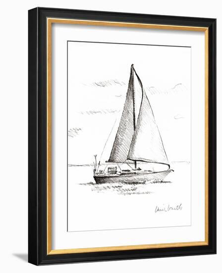 Coastal Boat Sketch I-Lanie Loreth-Framed Art Print