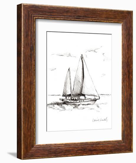 Coastal Boat Sketch II-Lanie Loreth-Framed Art Print