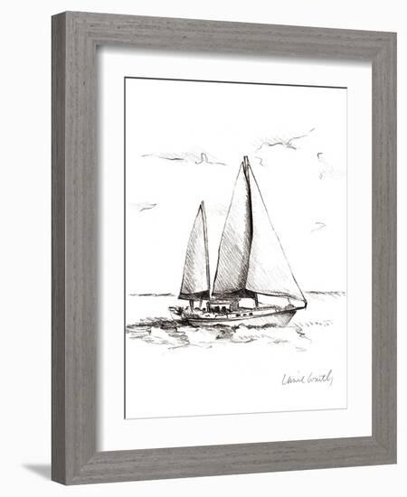 Coastal Boat Sketch II-Lanie Loreth-Framed Art Print