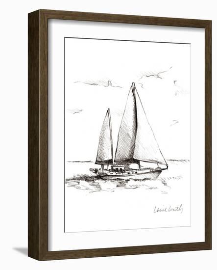 Coastal Boat Sketch II-Lanie Loreth-Framed Art Print