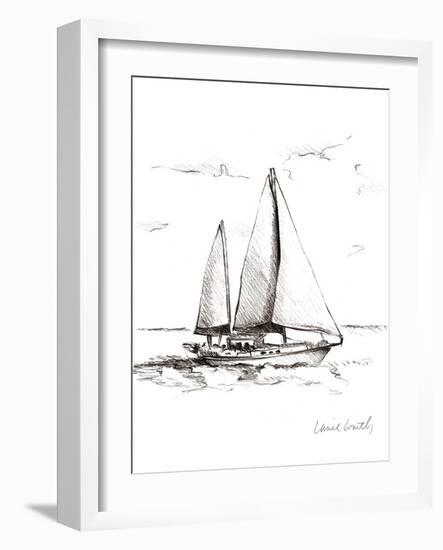 Coastal Boat Sketch II-Lanie Loreth-Framed Art Print