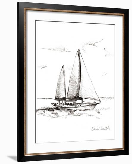 Coastal Boat Sketch II-Lanie Loreth-Framed Premium Giclee Print