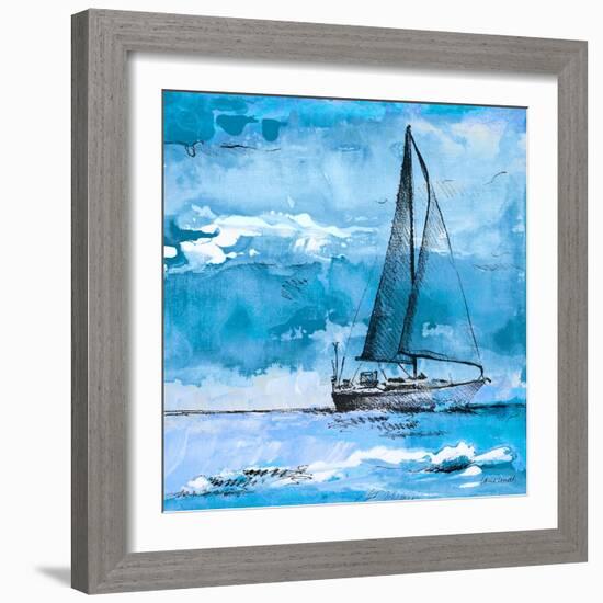 Coastal Boats in Watercolor I-Lanie Loreth-Framed Art Print