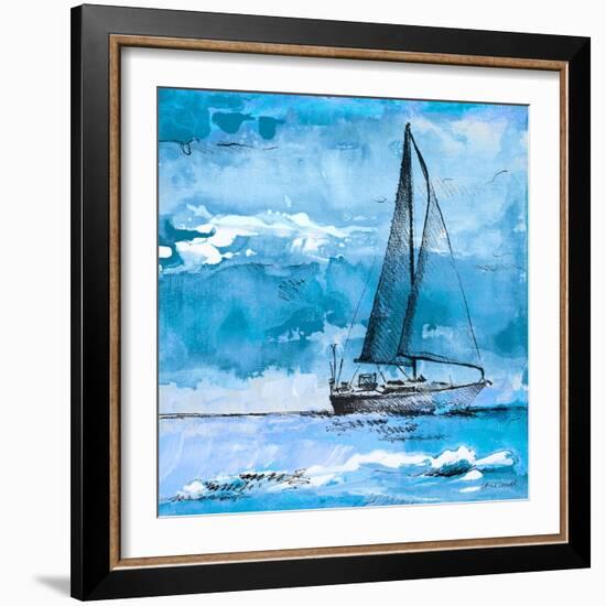 Coastal Boats in Watercolor I-Lanie Loreth-Framed Art Print