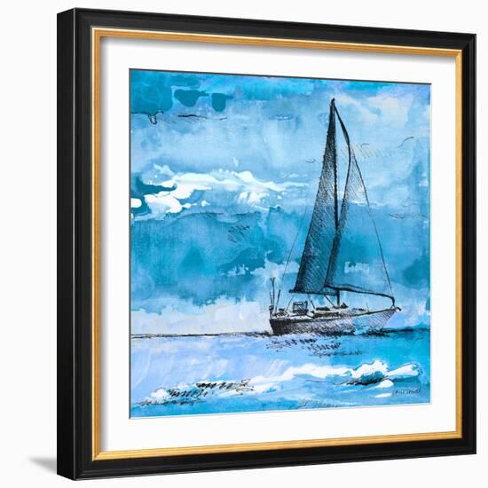 Coastal Boats in Watercolor I-Lanie Loreth-Framed Art Print