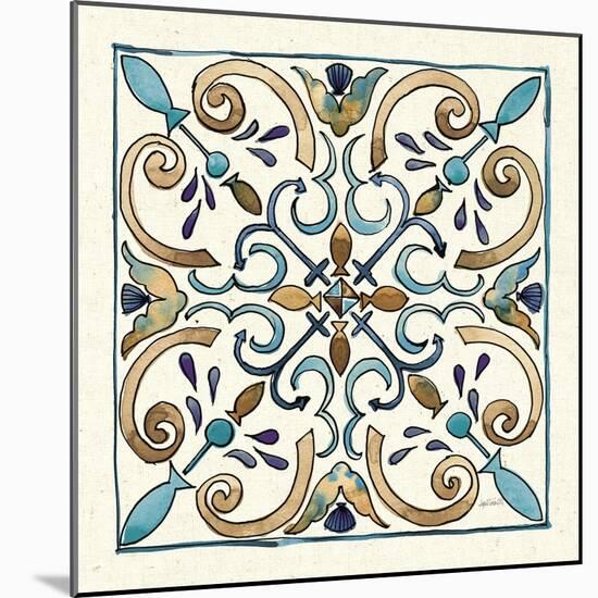 Coastal Breeze Tile I-Anne Tavoletti-Mounted Art Print