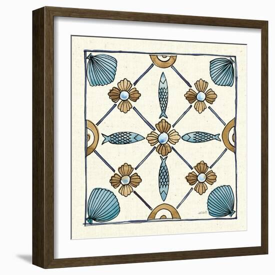 Coastal Breeze Tile II-Anne Tavoletti-Framed Art Print