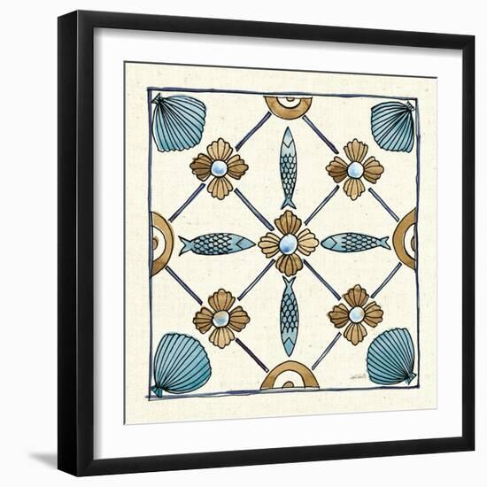 Coastal Breeze Tile II-Anne Tavoletti-Framed Art Print