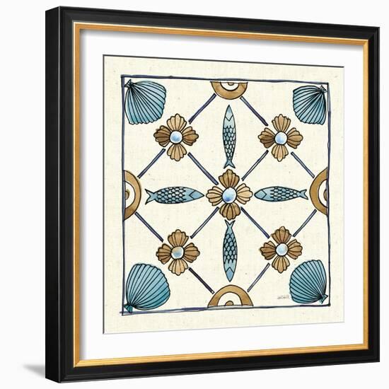 Coastal Breeze Tile II-Anne Tavoletti-Framed Art Print