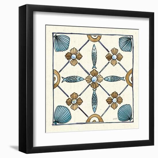 Coastal Breeze Tile II-Anne Tavoletti-Framed Art Print