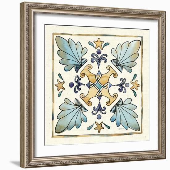 Coastal Breeze Tile III-Anne Tavoletti-Framed Art Print