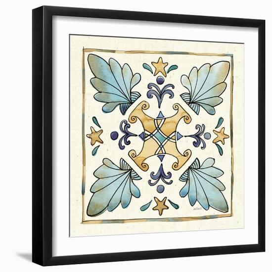 Coastal Breeze Tile III-Anne Tavoletti-Framed Art Print