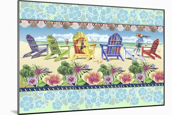 Coastal Chairs Floral-James Mazzotta-Mounted Giclee Print