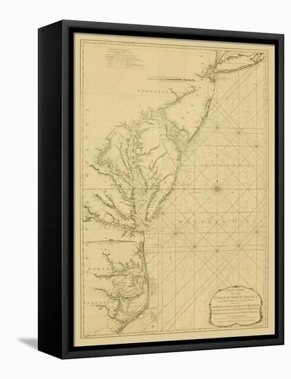 Coastal Chart of the East Coast-Captain N. Holland-Framed Stretched Canvas