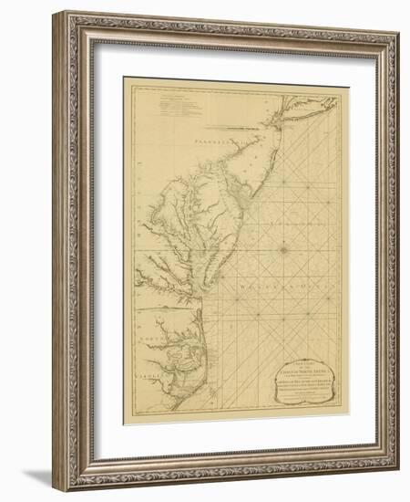 Coastal Chart of the East Coast-Captain N. Holland-Framed Art Print