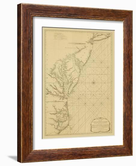 Coastal Chart of the East Coast-Captain N. Holland-Framed Art Print