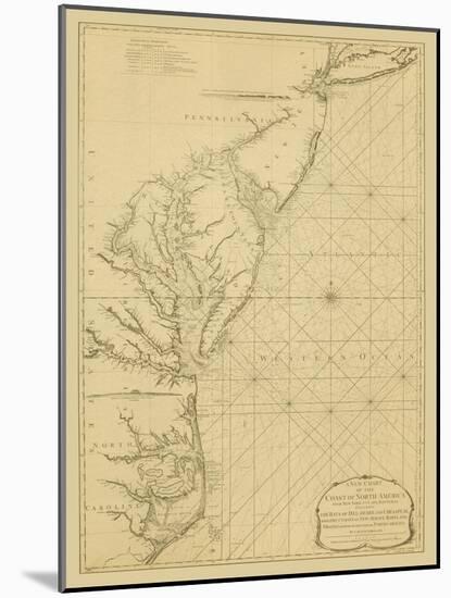 Coastal Chart of the East Coast-Captain N. Holland-Mounted Art Print