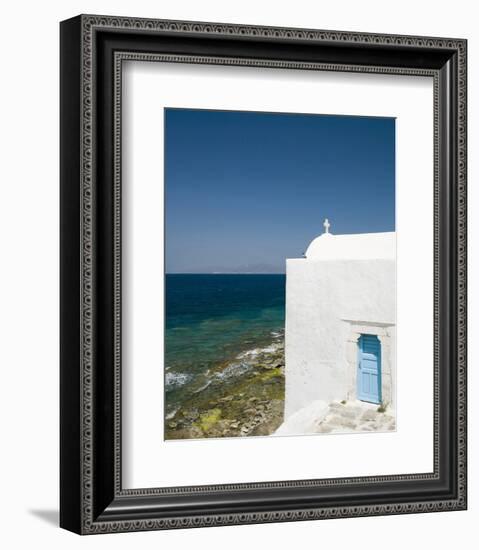 Coastal Church Mykonos Greece-null-Framed Premium Giclee Print