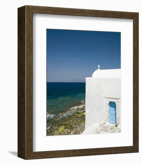 Coastal Church Mykonos Greece-null-Framed Premium Giclee Print