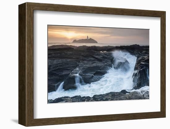 Coastal Cliffs, Godrevy Point, Nr St Ives, Cornwall, England-Paul Harris-Framed Photographic Print