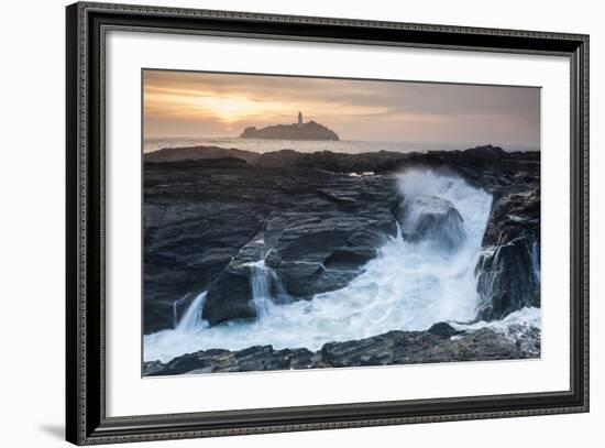 Coastal Cliffs, Godrevy Point, Nr St Ives, Cornwall, England-Paul Harris-Framed Photographic Print