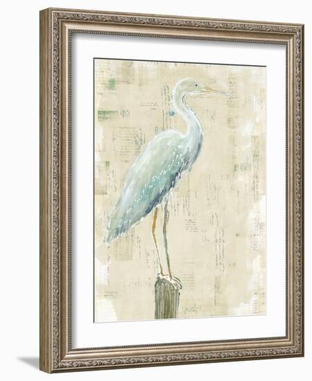 Coastal Egret I v2 no Aqua-Sue Schlabach-Framed Art Print