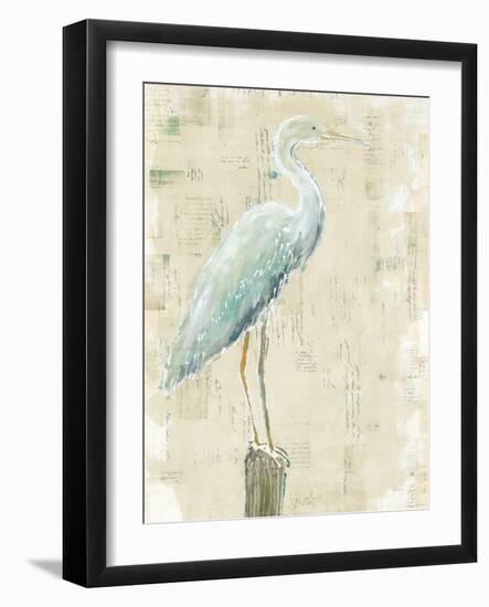 Coastal Egret I v2 no Aqua-Sue Schlabach-Framed Art Print