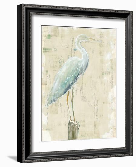 Coastal Egret I v2 no Aqua-Sue Schlabach-Framed Art Print