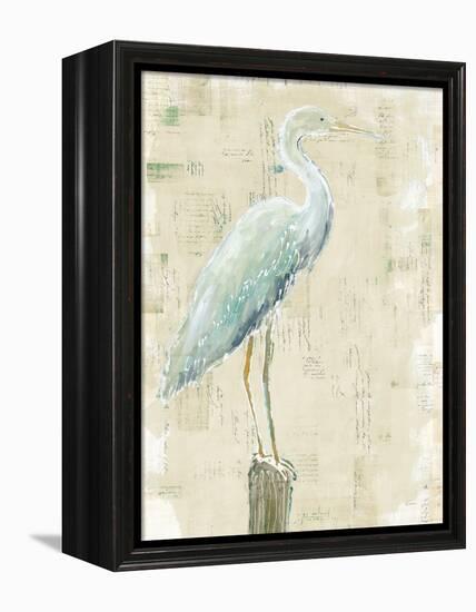 Coastal Egret I v2 no Aqua-Sue Schlabach-Framed Stretched Canvas