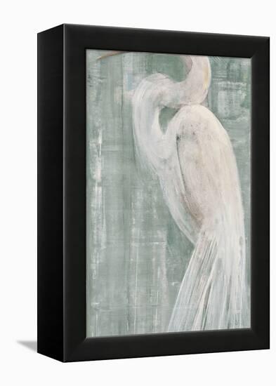 Coastal Egret II Green-Albena Hristova-Framed Stretched Canvas