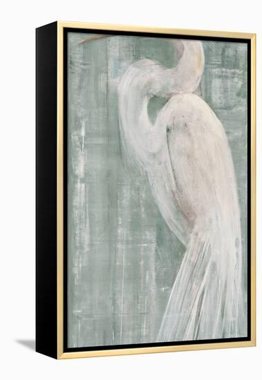 Coastal Egret II Green-Albena Hristova-Framed Stretched Canvas