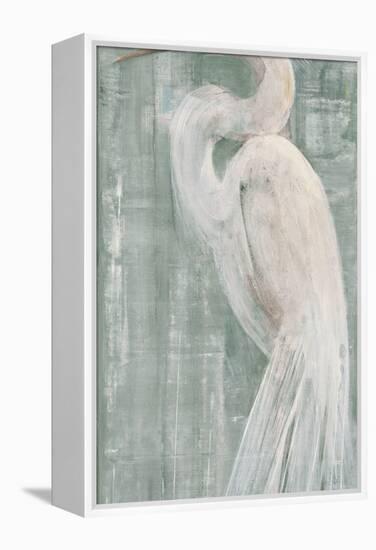 Coastal Egret II Green-Albena Hristova-Framed Stretched Canvas