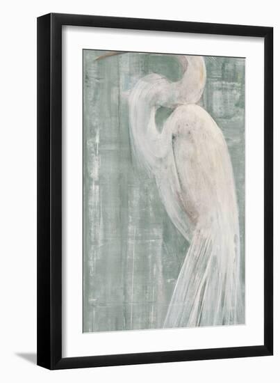 Coastal Egret II Green-Albena Hristova-Framed Art Print