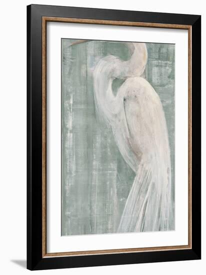 Coastal Egret II Green-Albena Hristova-Framed Art Print
