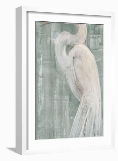 Coastal Egret II Green-Albena Hristova-Framed Art Print