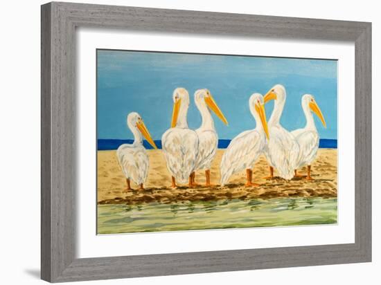 Coastal Flock II-Linda Baliko-Framed Art Print