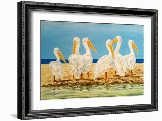 Coastal Flock II-Linda Baliko-Framed Art Print