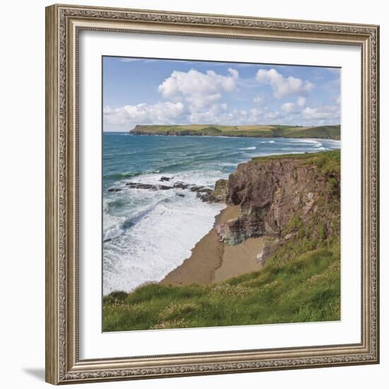 Coastal Footpath Between Haymer Bay Rock and Polzeath, Cornwall, England, United Kingdom, Europe-David Hughes-Framed Photographic Print