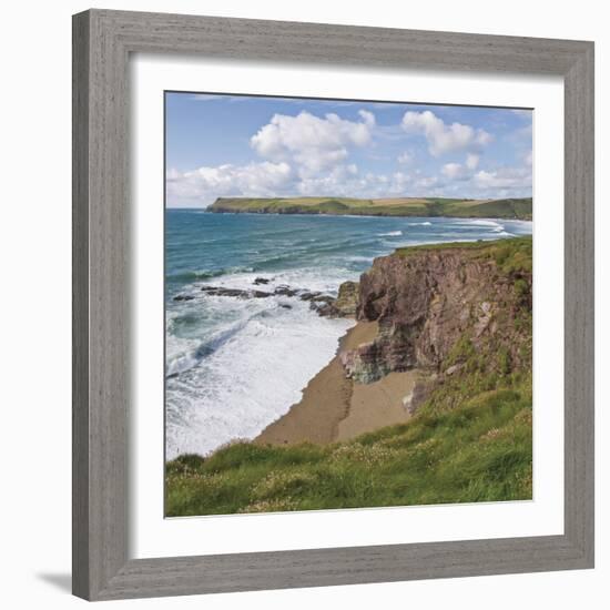 Coastal Footpath Between Haymer Bay Rock and Polzeath, Cornwall, England, United Kingdom, Europe-David Hughes-Framed Photographic Print