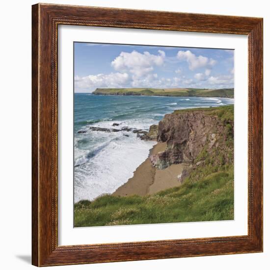 Coastal Footpath Between Haymer Bay Rock and Polzeath, Cornwall, England, United Kingdom, Europe-David Hughes-Framed Photographic Print