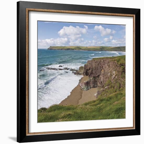 Coastal Footpath Between Haymer Bay Rock and Polzeath, Cornwall, England, United Kingdom, Europe-David Hughes-Framed Photographic Print