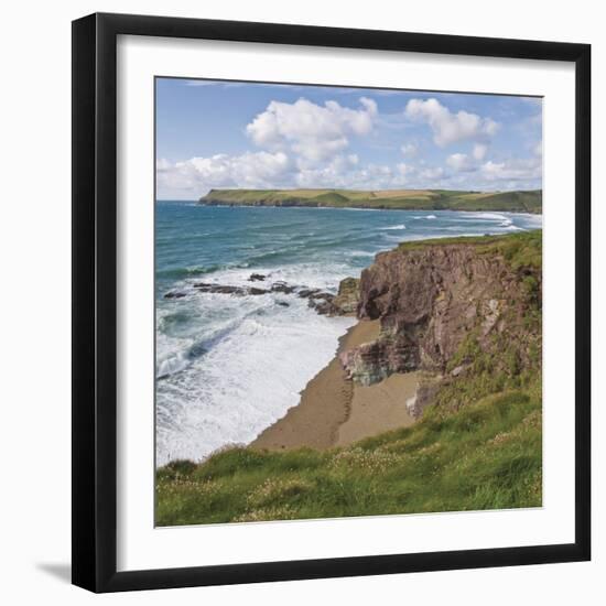 Coastal Footpath Between Haymer Bay Rock and Polzeath, Cornwall, England, United Kingdom, Europe-David Hughes-Framed Photographic Print