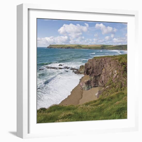 Coastal Footpath Between Haymer Bay Rock and Polzeath, Cornwall, England, United Kingdom, Europe-David Hughes-Framed Photographic Print