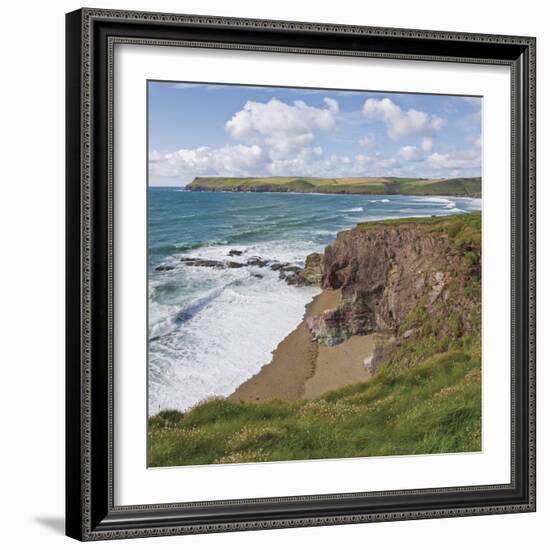 Coastal Footpath Between Haymer Bay Rock and Polzeath, Cornwall, England, United Kingdom, Europe-David Hughes-Framed Photographic Print