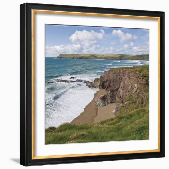 Coastal Footpath Between Haymer Bay Rock and Polzeath, Cornwall, England, United Kingdom, Europe-David Hughes-Framed Photographic Print