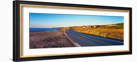 Coastal Highway at sunset, Nova Scotia, Canada-null-Framed Photographic Print