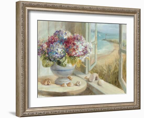 Coastal Hydrangea-Danhui Nai-Framed Art Print