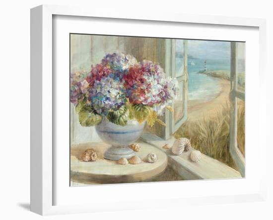 Coastal Hydrangea-Danhui Nai-Framed Art Print