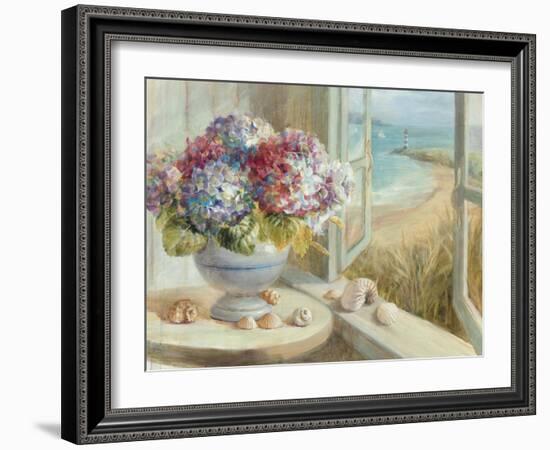 Coastal Hydrangea-Danhui Nai-Framed Art Print