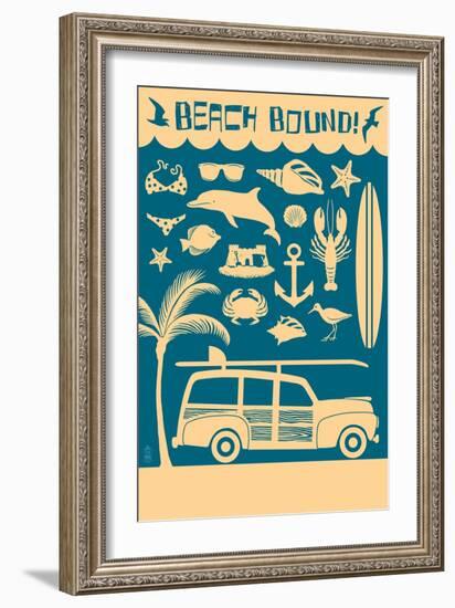 Coastal Icons-Lantern Press-Framed Art Print